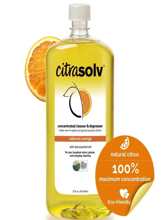 Citra Solv Concentrated Cleaner & Degreaser - Valencia Orange 32 Fl Oz, Effective, Versatile Cleaning Solution, Natural Ingredients, Biodegradable - Image 1